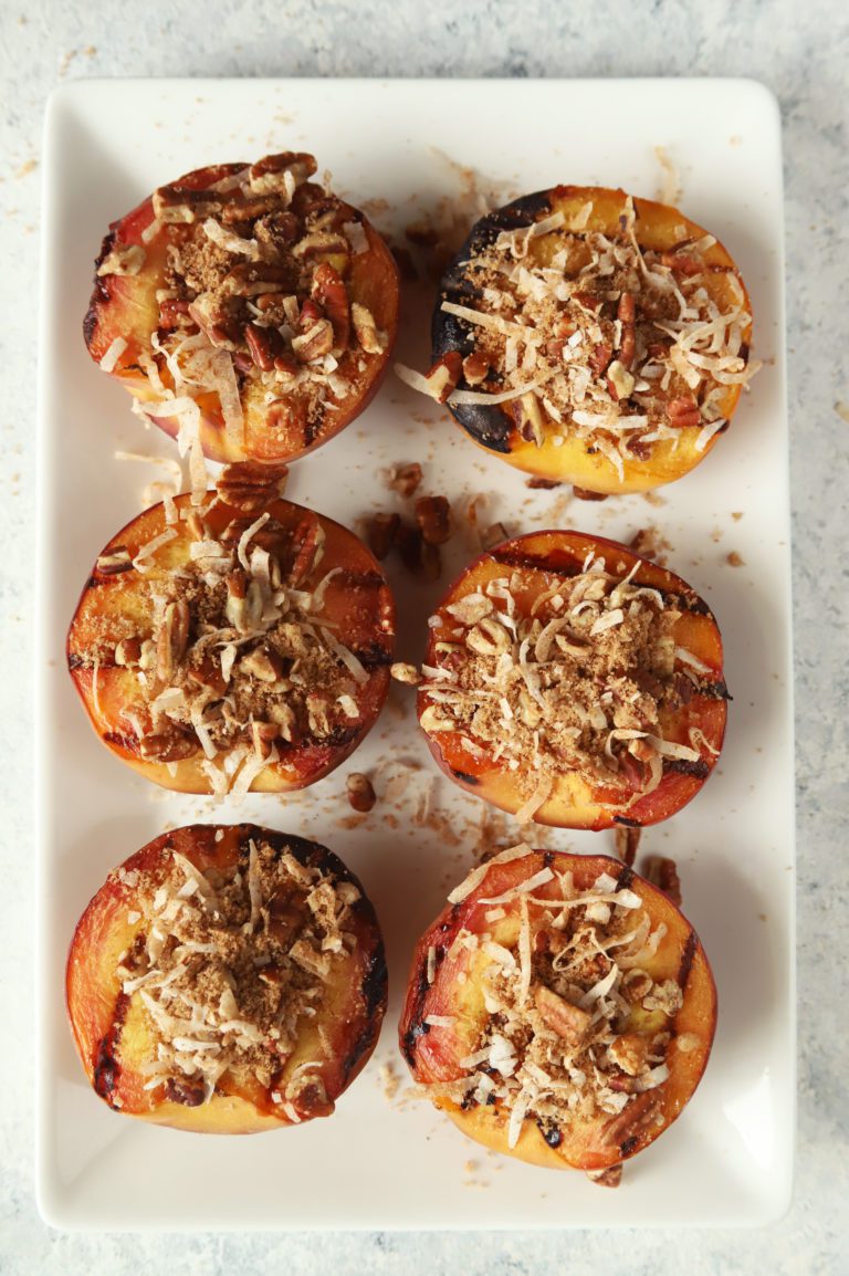 Grilled Peaches with Crumble Naturally Sassy